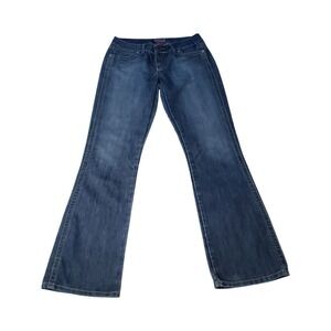 Wrangler Premium Patch Womens Blue Bootcut Jeans Low Rise 09MWZBF Size 9/10 x 36